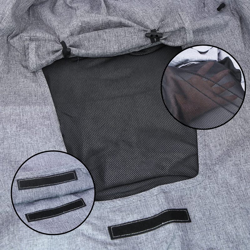 Apol Pram Sunshade Sun Cover, Sun Shade Stroller for Baby, Universal Waterproof Stroller Sunshade Cover Anti-UV with Viewing Window for Stroller(Grey) - Image 5